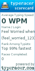 Scorecard for user feel_worried_123