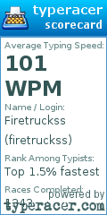 Scorecard for user firetruckss