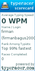 Scorecard for user firmanbagus2000