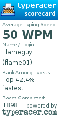 Scorecard for user flame01