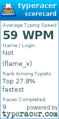 Scorecard for user flame_x