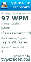 Scorecard for user flawlessdiamond