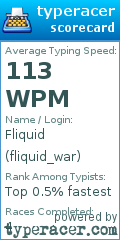 Scorecard for user fliquid_war