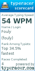 Scorecard for user fouly