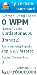 Scorecard for user franoz2
