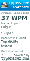 Scorecard for user fulgur