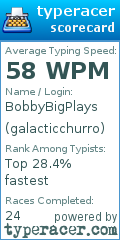 Scorecard for user galacticchurro