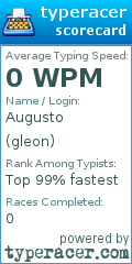 Scorecard for user gleon