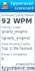 Scorecard for user gnarly_engine