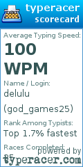 Scorecard for user god_games25