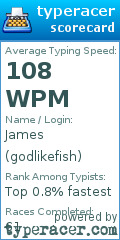 Scorecard for user godlikefish