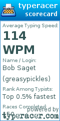 Scorecard for user greasypickles