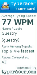 Scorecard for user guestry
