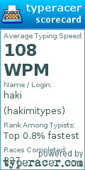Scorecard for user hakimitypes