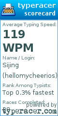 Scorecard for user hellomycheerios