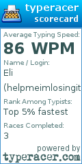 Scorecard for user helpmeimlosingit