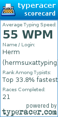 Scorecard for user hermsuxattyping