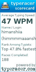 Scorecard for user himmmmaaanshi