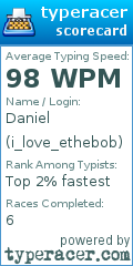 Scorecard for user i_love_ethebob