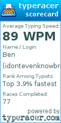 Scorecard for user idontevenknowbrov2