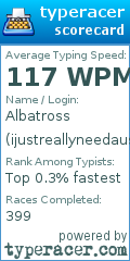 Scorecard for user ijustreallyneedausernamepls