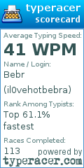 Scorecard for user il0vehotbebra