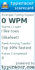 Scorecard for user ilikefeet