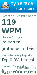 Scorecard for user imthebestatthis
