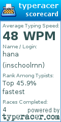 Scorecard for user inschoolrnn