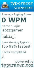 Scorecard for user jabzz_