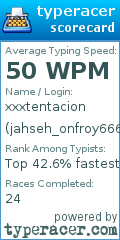 Scorecard for user jahseh_onfroy666