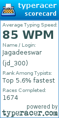 Scorecard for user jd_300