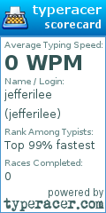 Scorecard for user jefferilee