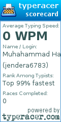 Scorecard for user jendera6783