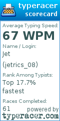 Scorecard for user jetrics_08