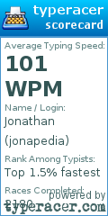 Scorecard for user jonapedia