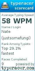 Scorecard for user justsomefungi