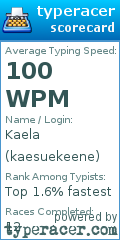 Scorecard for user kaesuekeene