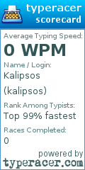 Scorecard for user kalipsos