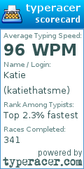 Scorecard for user katiethatsme