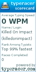 Scorecard for user killedonimpact