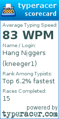 Scorecard for user kneeger1
