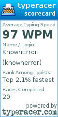 Scorecard for user knownerror