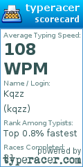 Scorecard for user kqzz