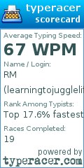 Scorecard for user learningtojugglelife