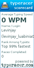 Scorecard for user levinjay_luabinia08