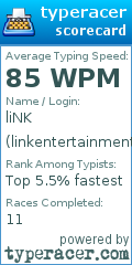 Scorecard for user linkentertainment
