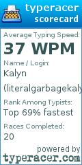 Scorecard for user literalgarbagekalyn