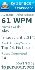Scorecard for user madscientist31415