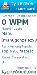 Scorecard for user manugonzalez98